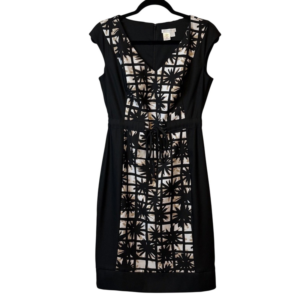 ✨New York & Comp Womens Black/White Dress Knee Length Geometric Sleeveless Sz 8